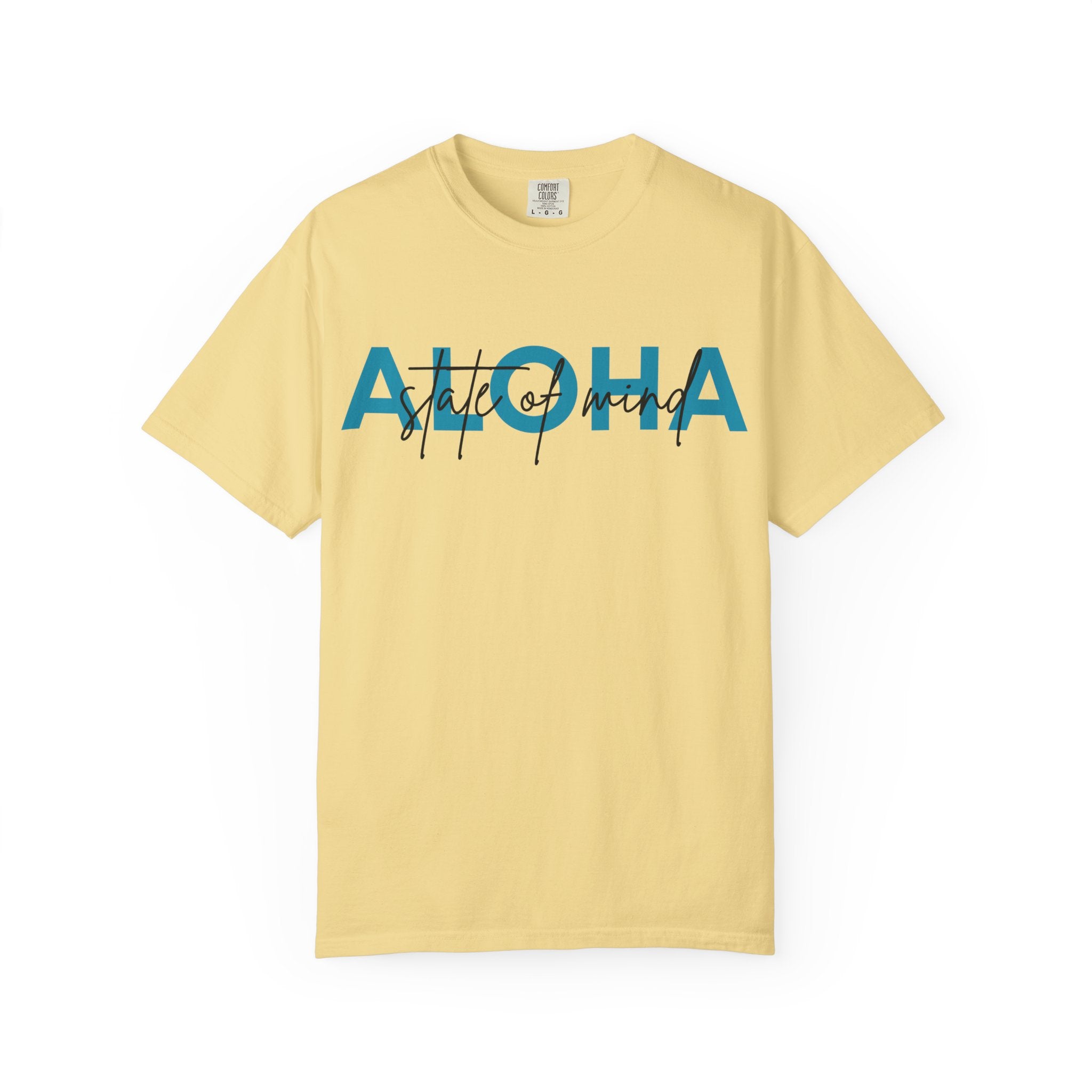 Aloha Vibes Comfort Colors Shirt – Vintage Garment-Dyed Unisex T-Shirt, Tropical Retro Tee, Coastal Beachwear, Soothing Island Style Gift