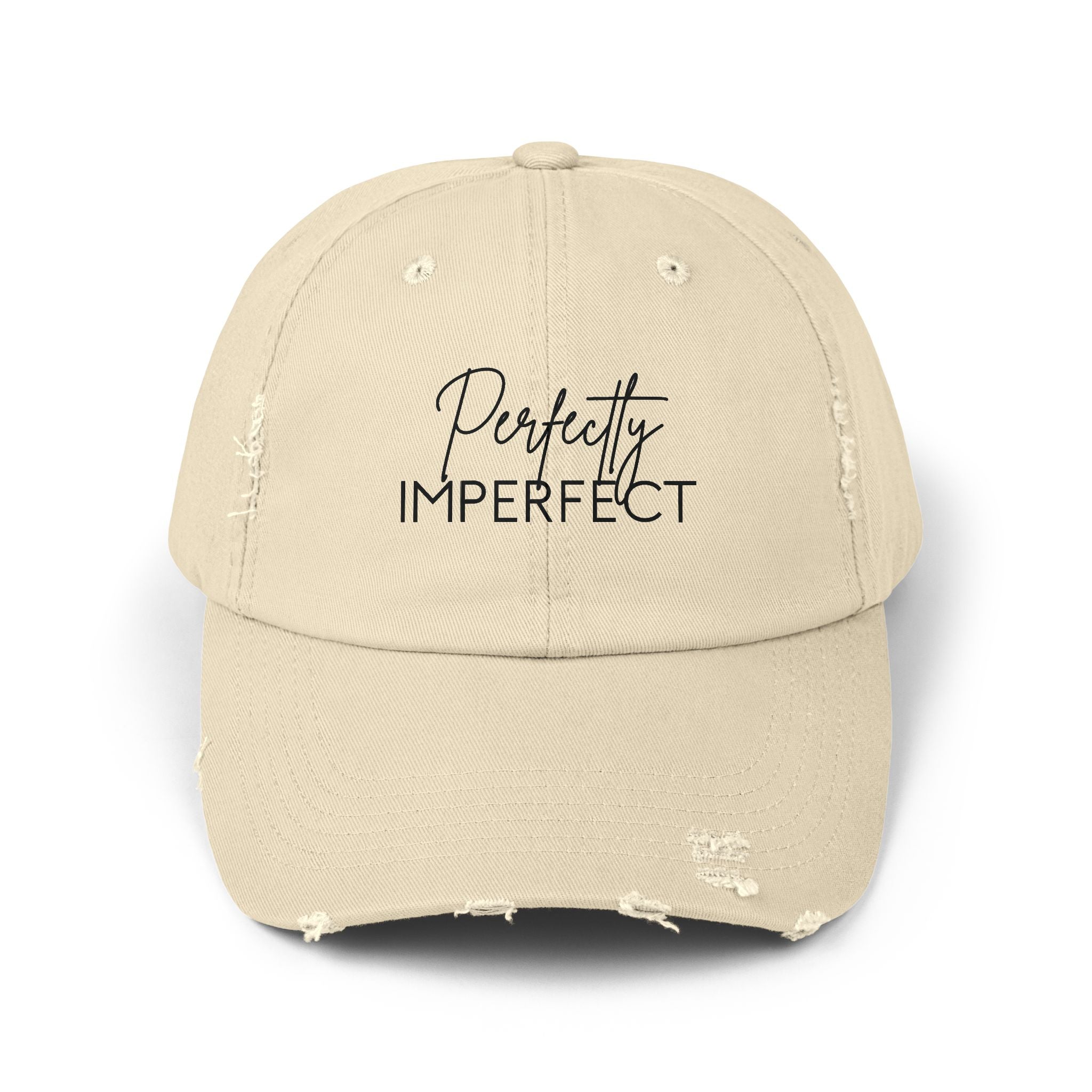 Perfectly Imperfect Distressed Cap - Trendy Unisex Hat for Casual Wear