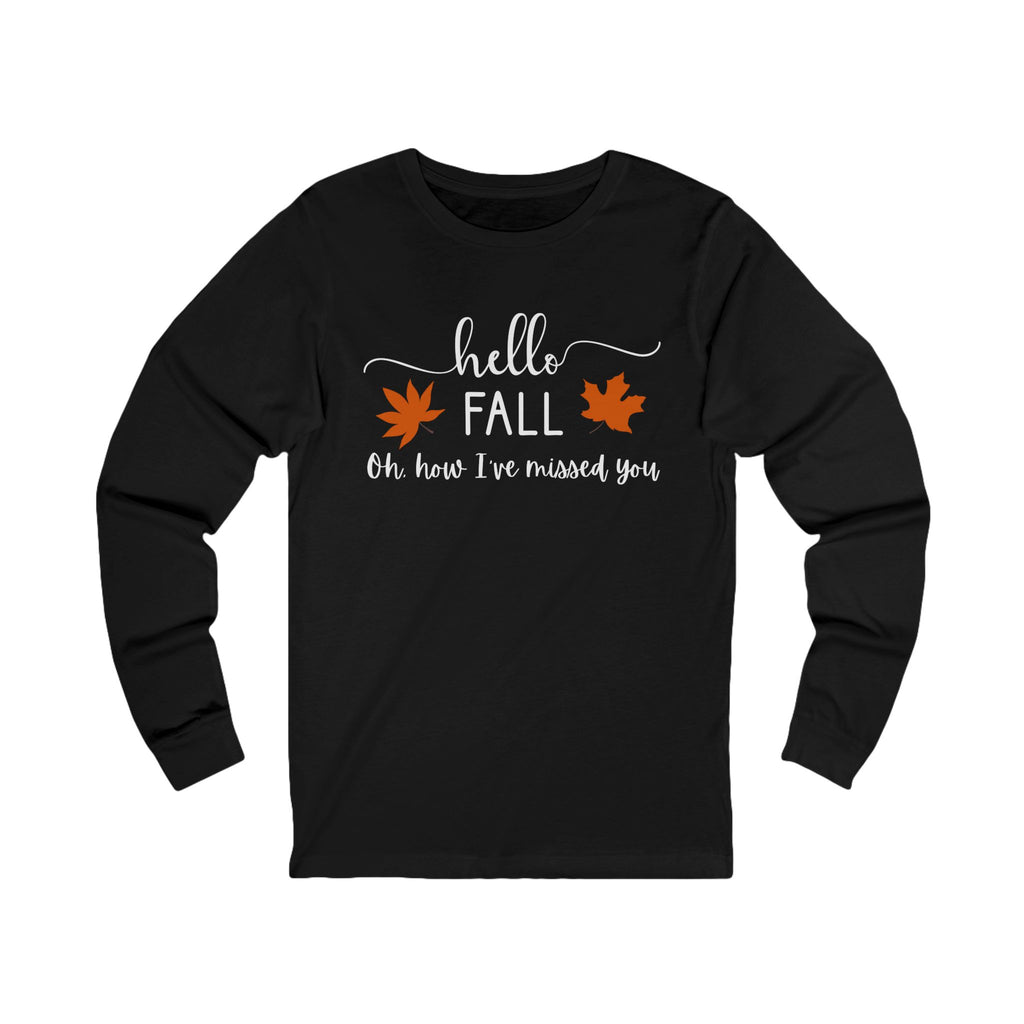 Fall Long Sleeve Tee, Cozy Autumn Shirt, Unisex Graphic Tee, Seasonal Apparel, Thanksgiving Gift, Hello Fall Shirt