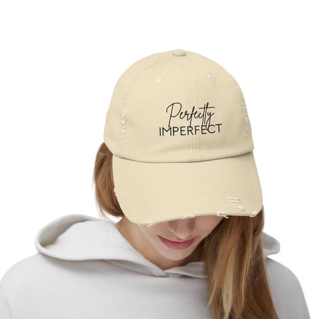 Perfectly Imperfect Distressed Cap - Trendy Unisex Hat for Casual Wear
