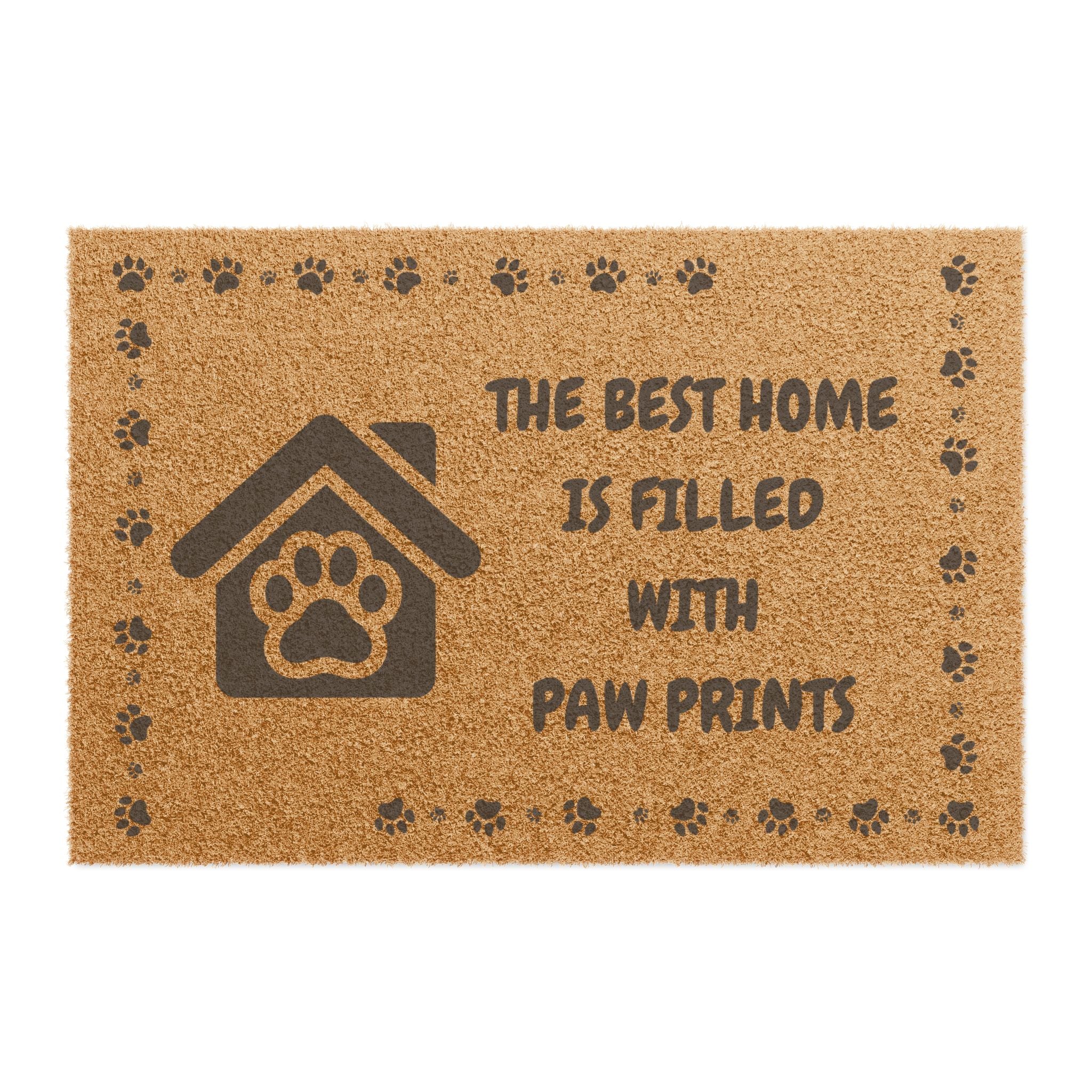Doormat — "The Best Home Is Filled with Paw Prints" Welcome Mat