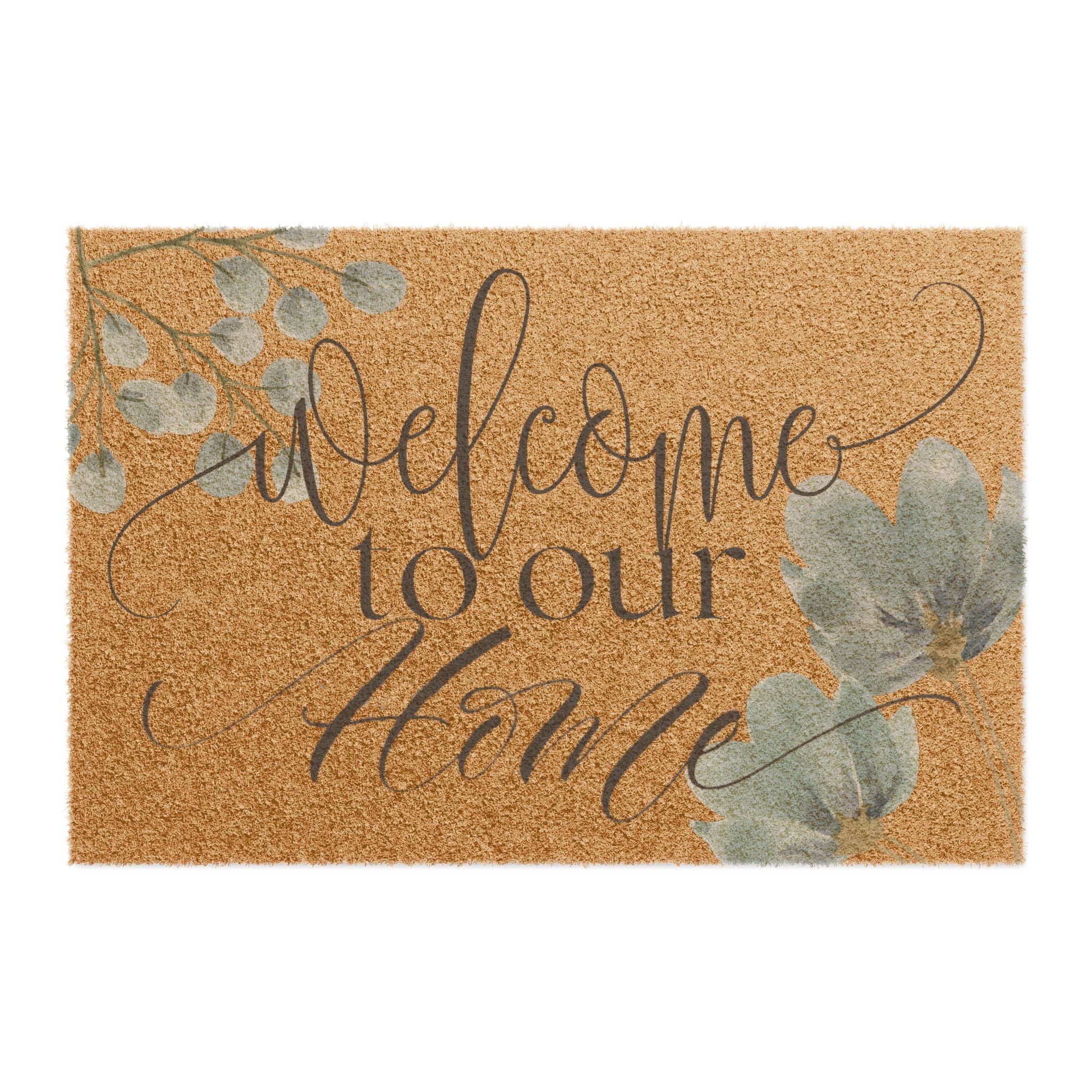 Welcome to our Home Doormat with Elegant Floral Design