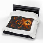 Velveteen Plush Blanket - Spooky Season Halloween Decor Cozy Throw Autumn Gift Warm Blanket