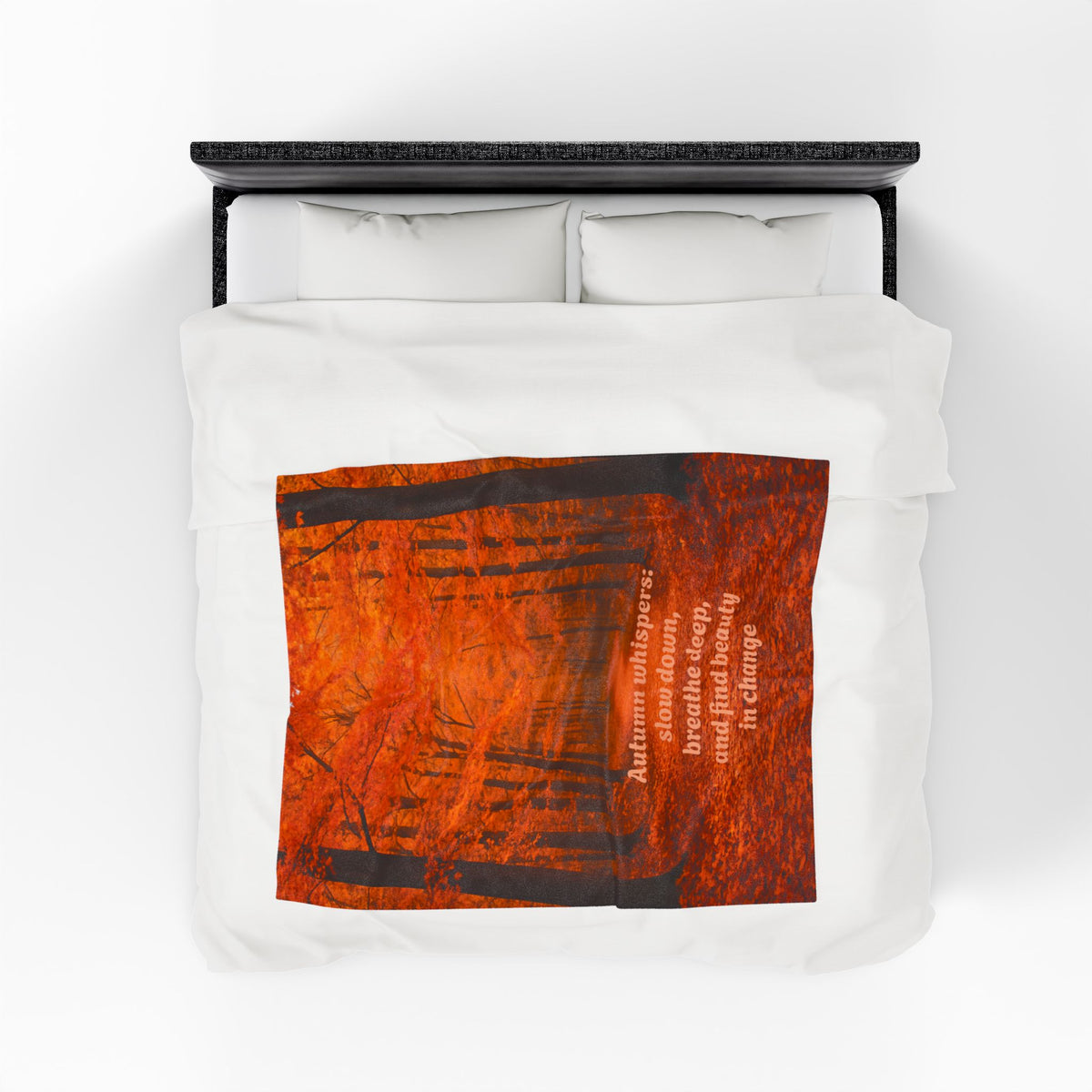 Velveteen Plush Blanket - Autumn-Inspired Cozy Fall Decor and Inspirational Quote Throw