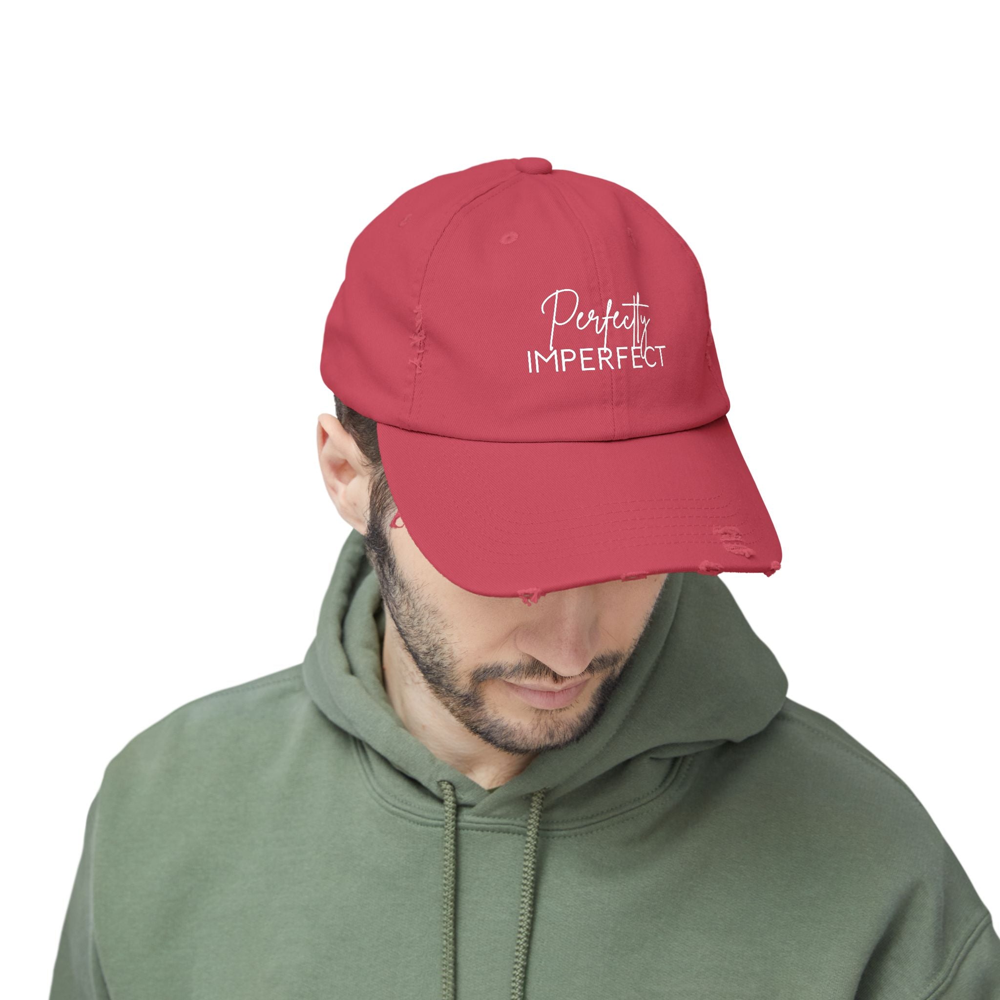Perfectly Imperfect Distressed Cap - Trendy Unisex Hat for Casual Wear