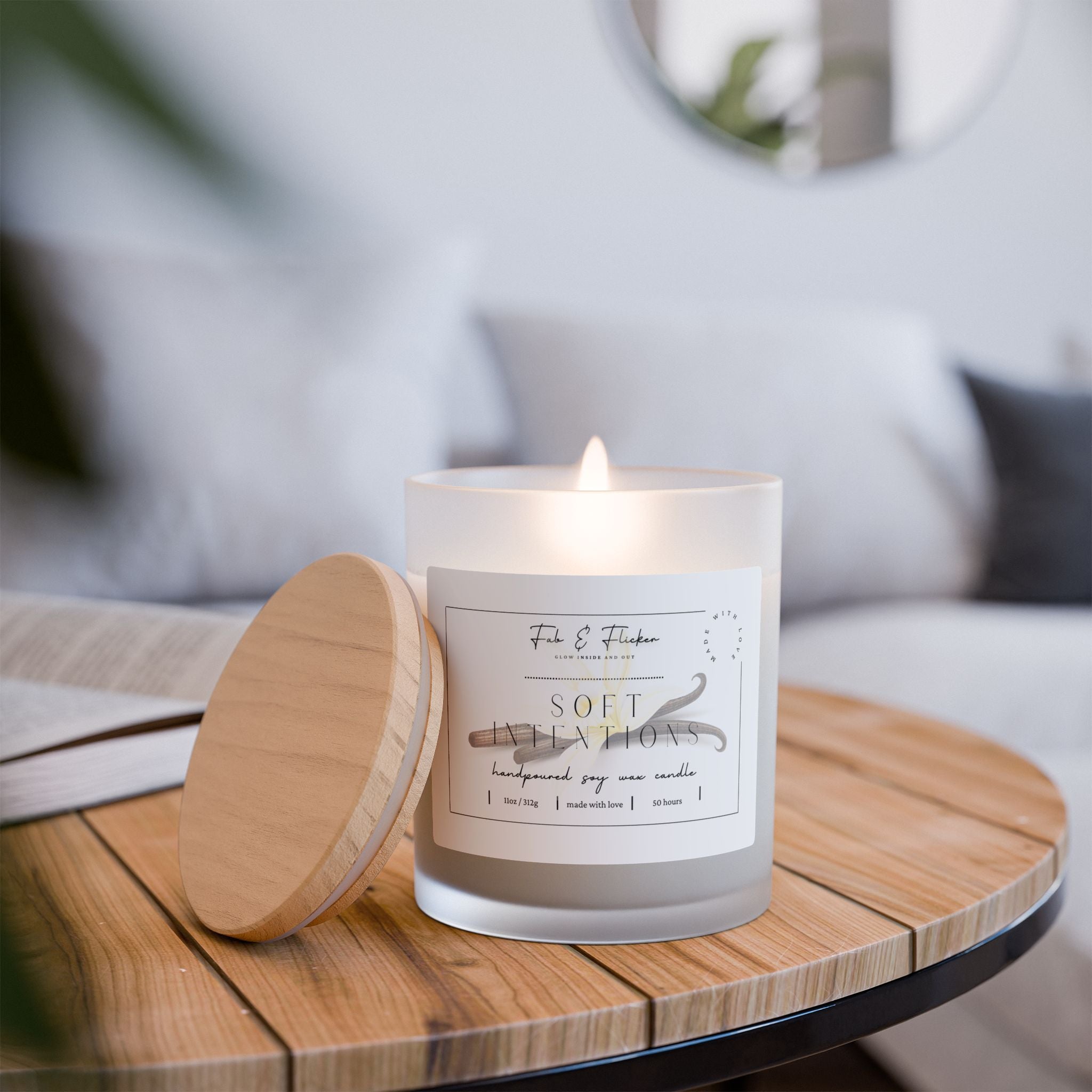 Frosted Glass Candle - Serenity Inducing Scented Candles | 11oz Decorative Candle, Various Scents