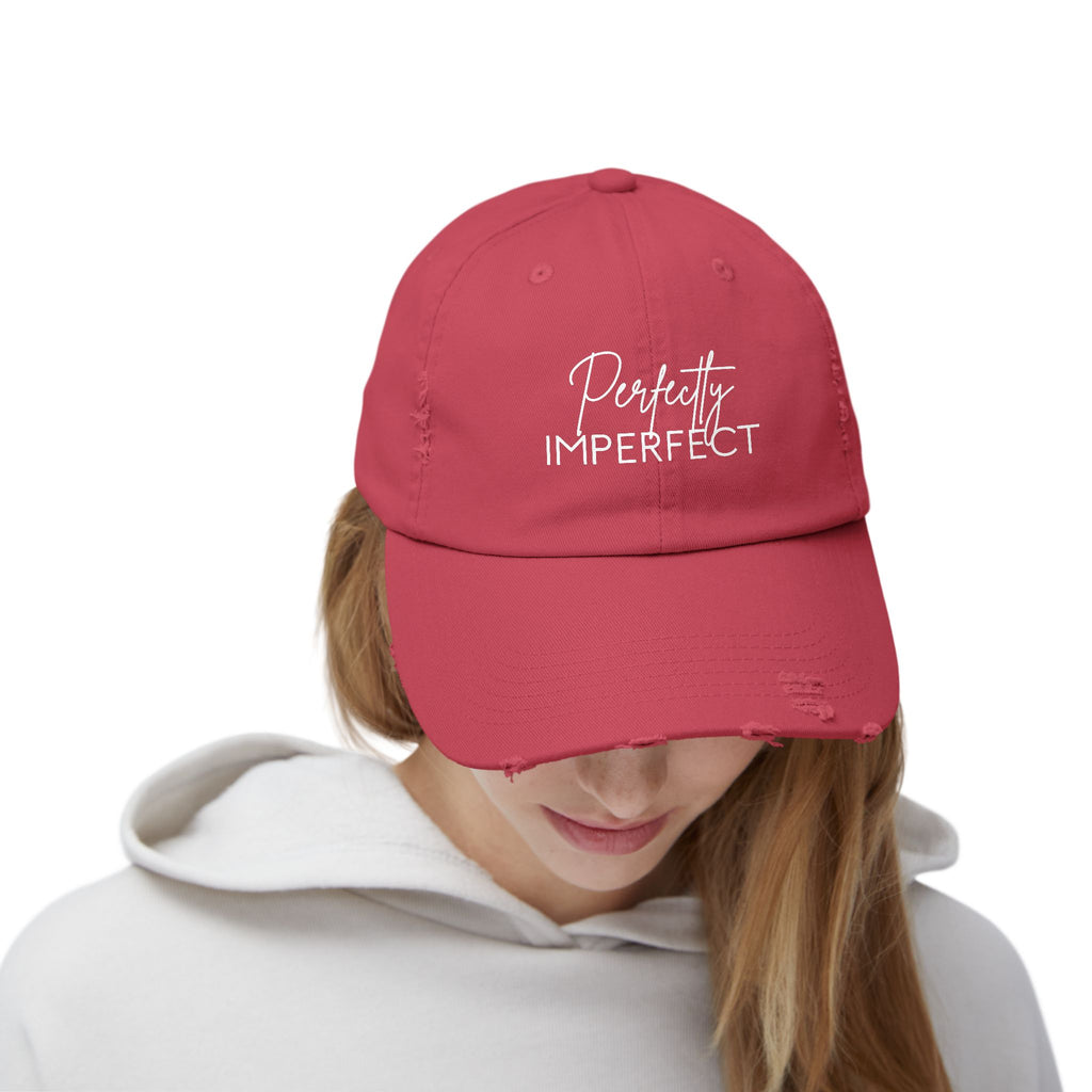 Perfectly Imperfect Distressed Cap - Trendy Unisex Hat for Casual Wear