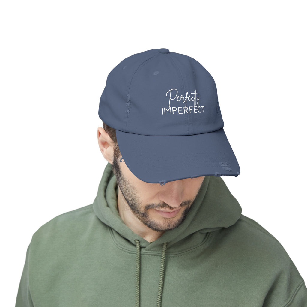 Perfectly Imperfect Distressed Cap - Trendy Unisex Hat for Casual Wear