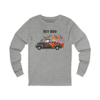 Halloween Fun Unisex Long Sleeve Tee, Spooky Shirt, Hey Boo Top, Autumn Fashion, Casual Wear, Halloween Party Shirt