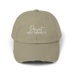 Present Not Perfect Distressed Cap - Trendy Unisex Hat for Casual Wear