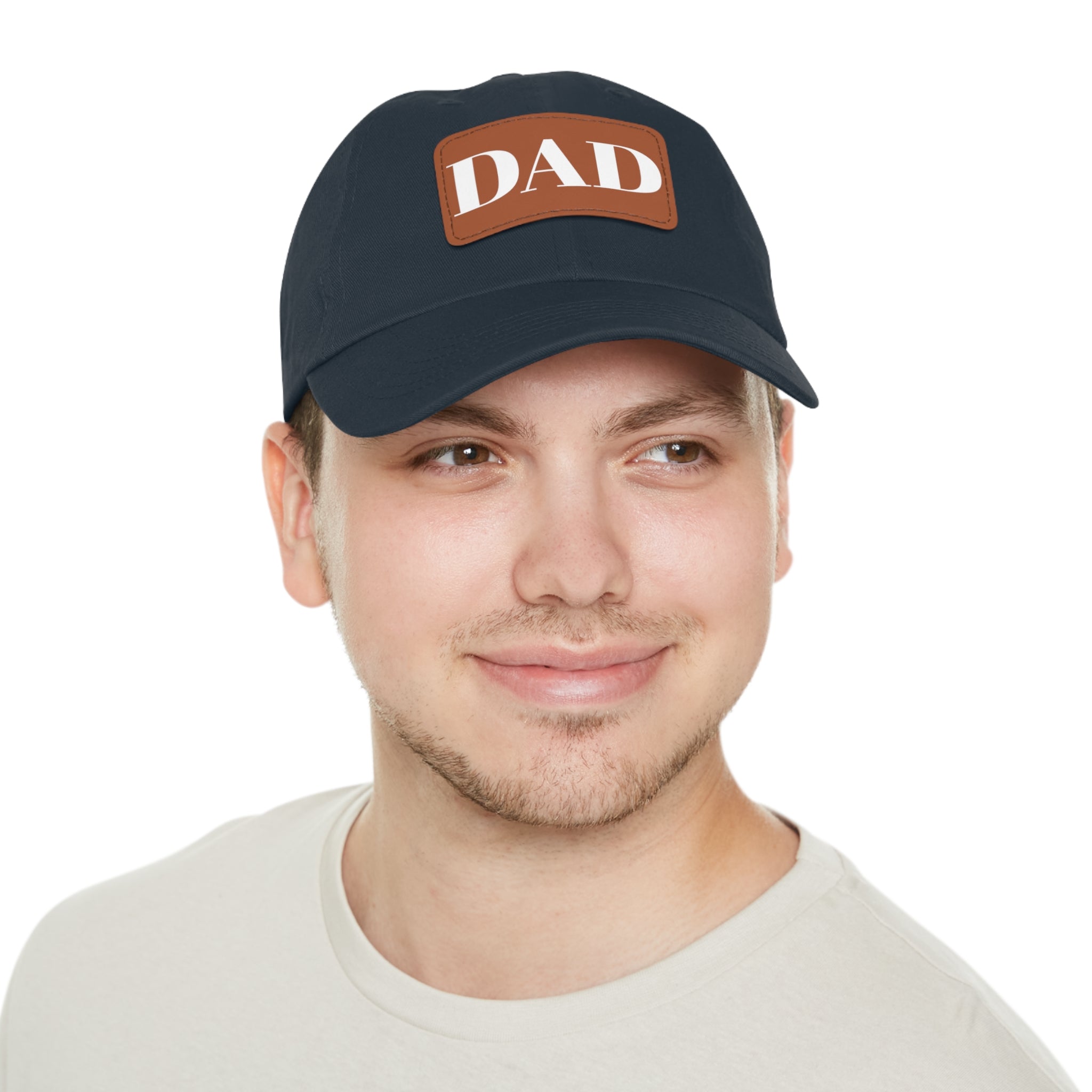 Stylish Dad Hat, Casual Everyday Wear, Father's Day Gift, Outdoor & Fun, Adjustable Cap, Unique Leather Patch Design