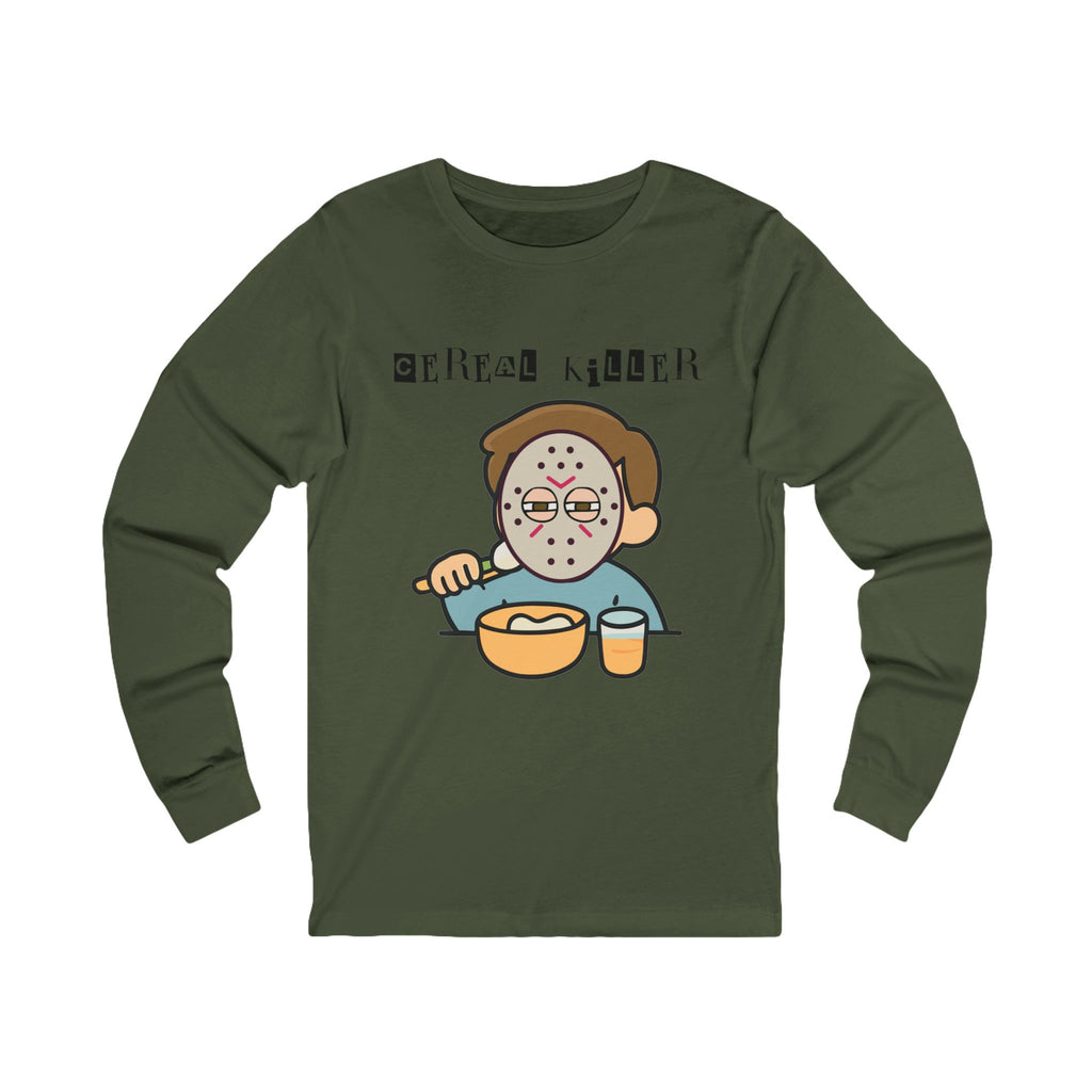 Cereal Killer Long Sleeve Tee, Funny Graphic Tee, Unisex Comfort Tee, Halloween Apparel, Quirky Gift Idea