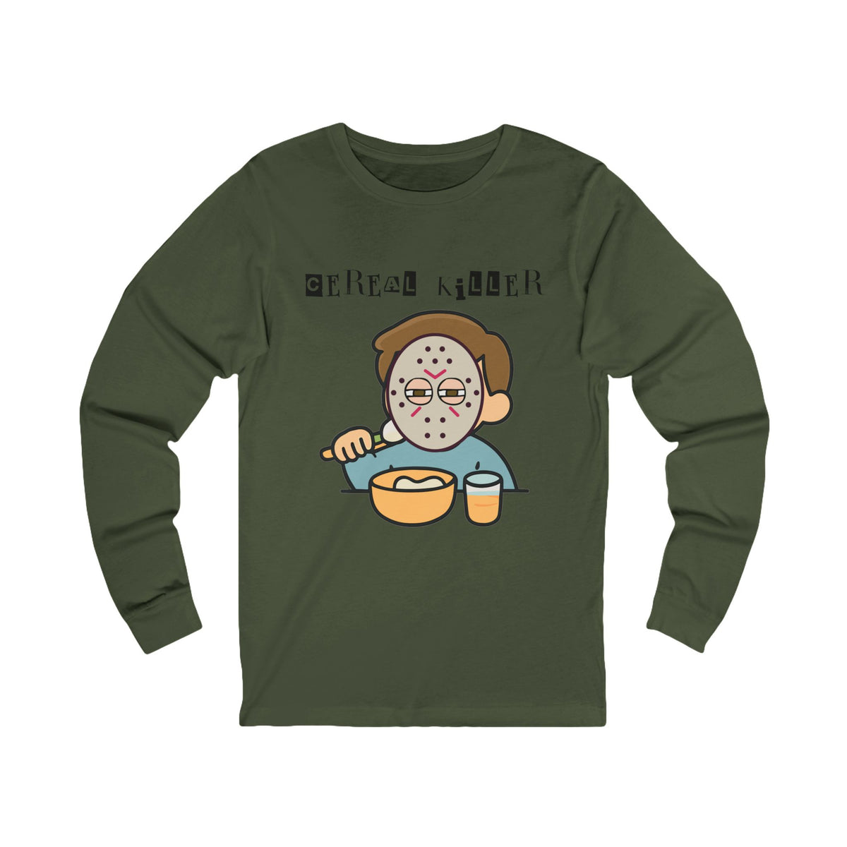 Cereal Killer Long Sleeve Tee, Funny Graphic Tee, Unisex Comfort Tee, Halloween Apparel, Quirky Gift Idea