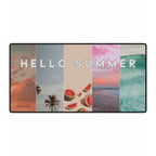 Desk Mat - Hello Summer, Bright & Cheerful Summer Design for Home Office and College Students