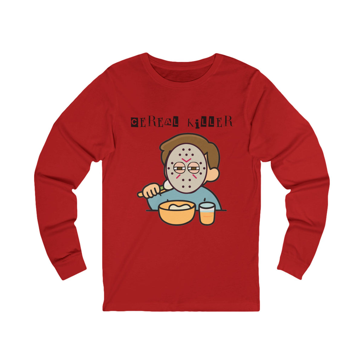 Cereal Killer Long Sleeve Tee, Funny Graphic Tee, Unisex Comfort Tee, Halloween Apparel, Quirky Gift Idea
