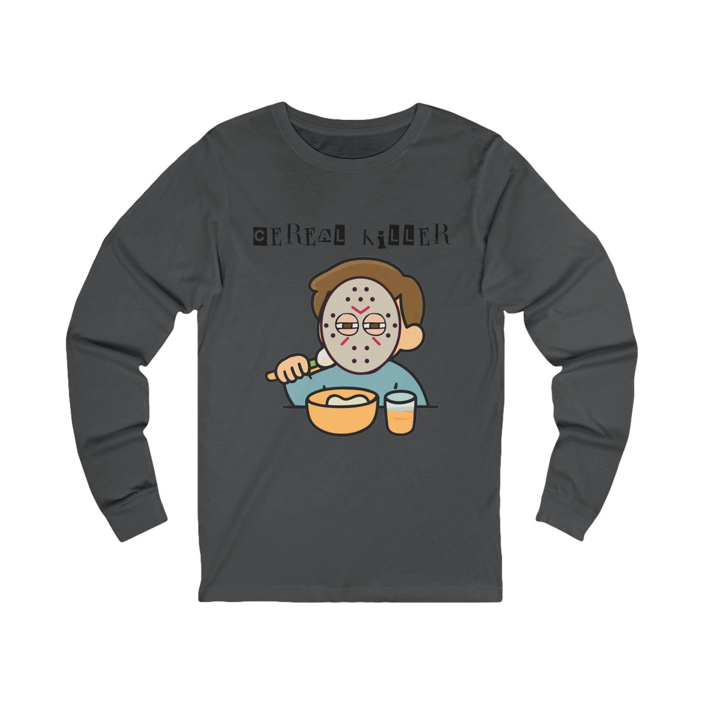 Cereal Killer Long Sleeve Tee, Funny Graphic Tee, Unisex Comfort Tee, Halloween Apparel, Quirky Gift Idea