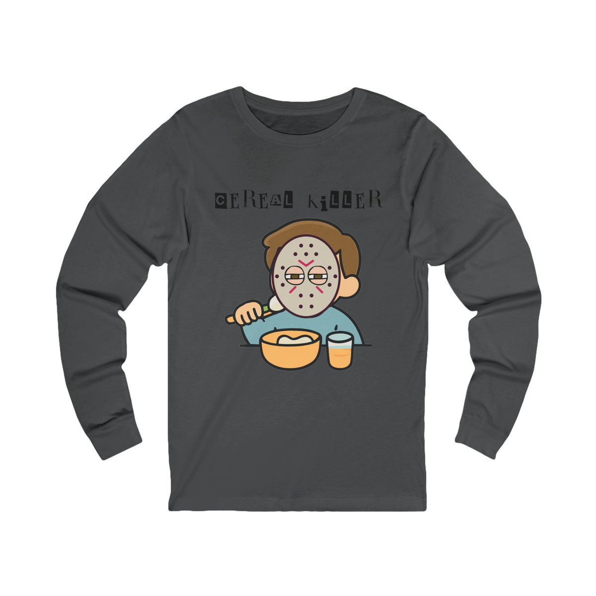 Cereal Killer Long Sleeve Tee, Funny Graphic Tee, Unisex Comfort Tee, Halloween Apparel, Quirky Gift Idea