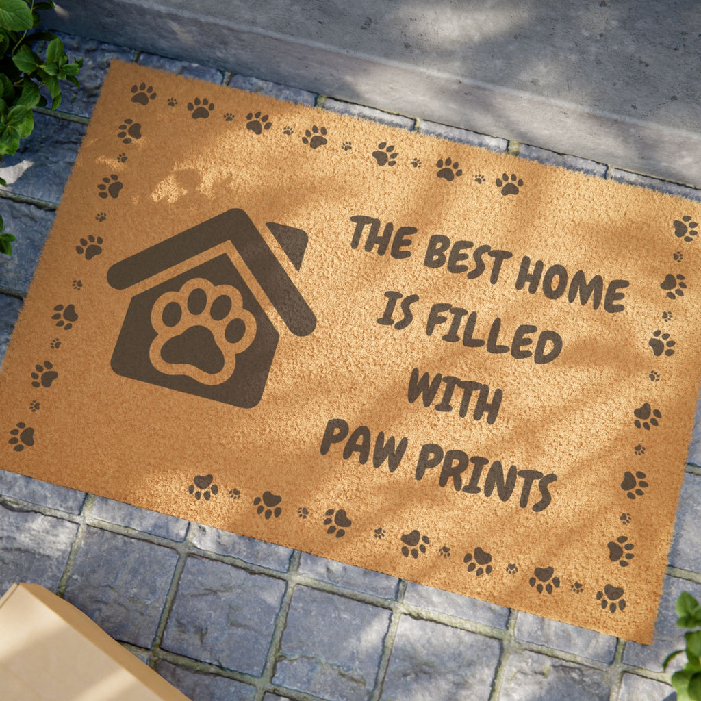 Doormat — "The Best Home Is Filled with Paw Prints" Welcome Mat