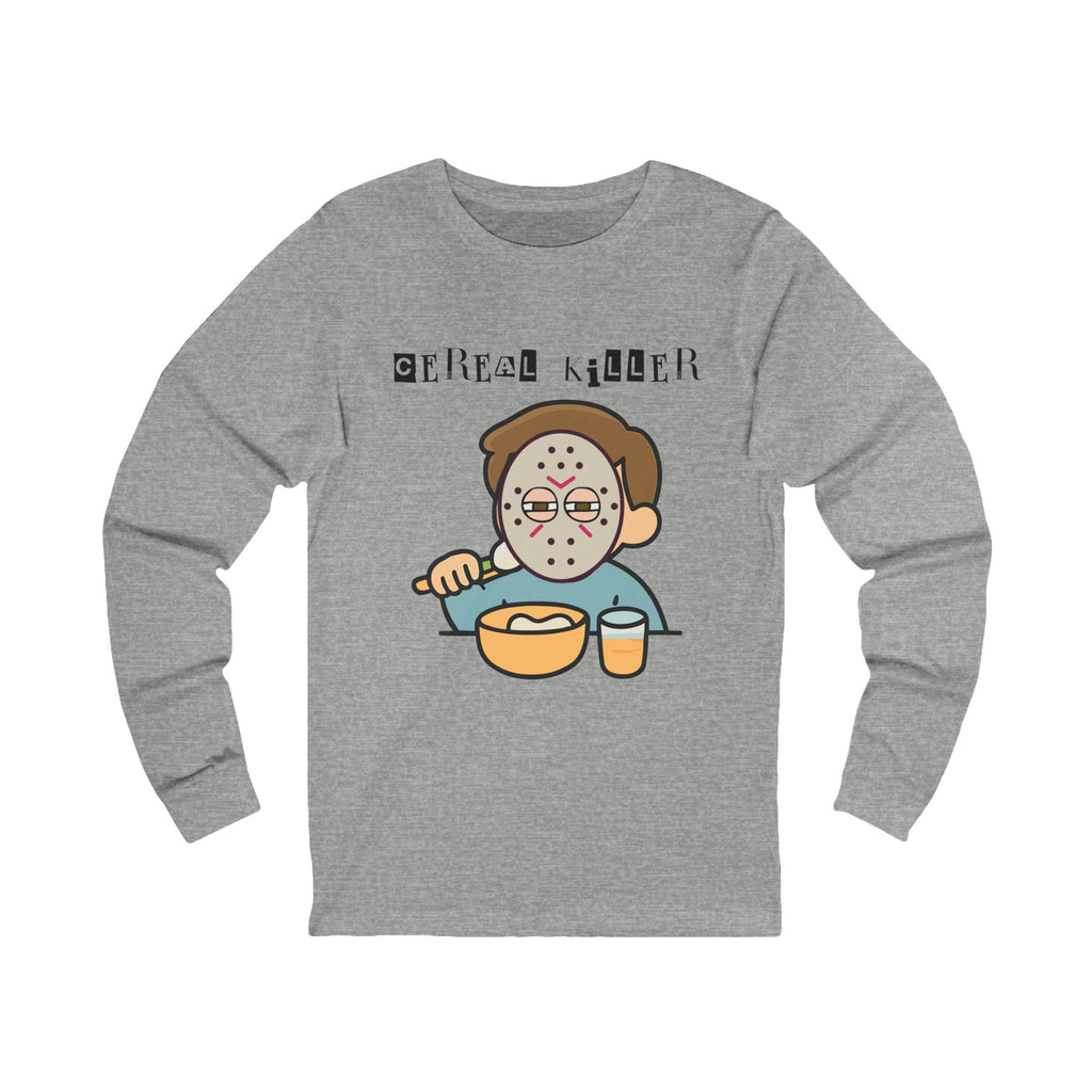 Cereal Killer Long Sleeve Tee, Funny Graphic Tee, Unisex Comfort Tee, Halloween Apparel, Quirky Gift Idea