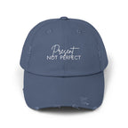 Present Not Perfect Distressed Cap - Trendy Unisex Hat for Casual Wear