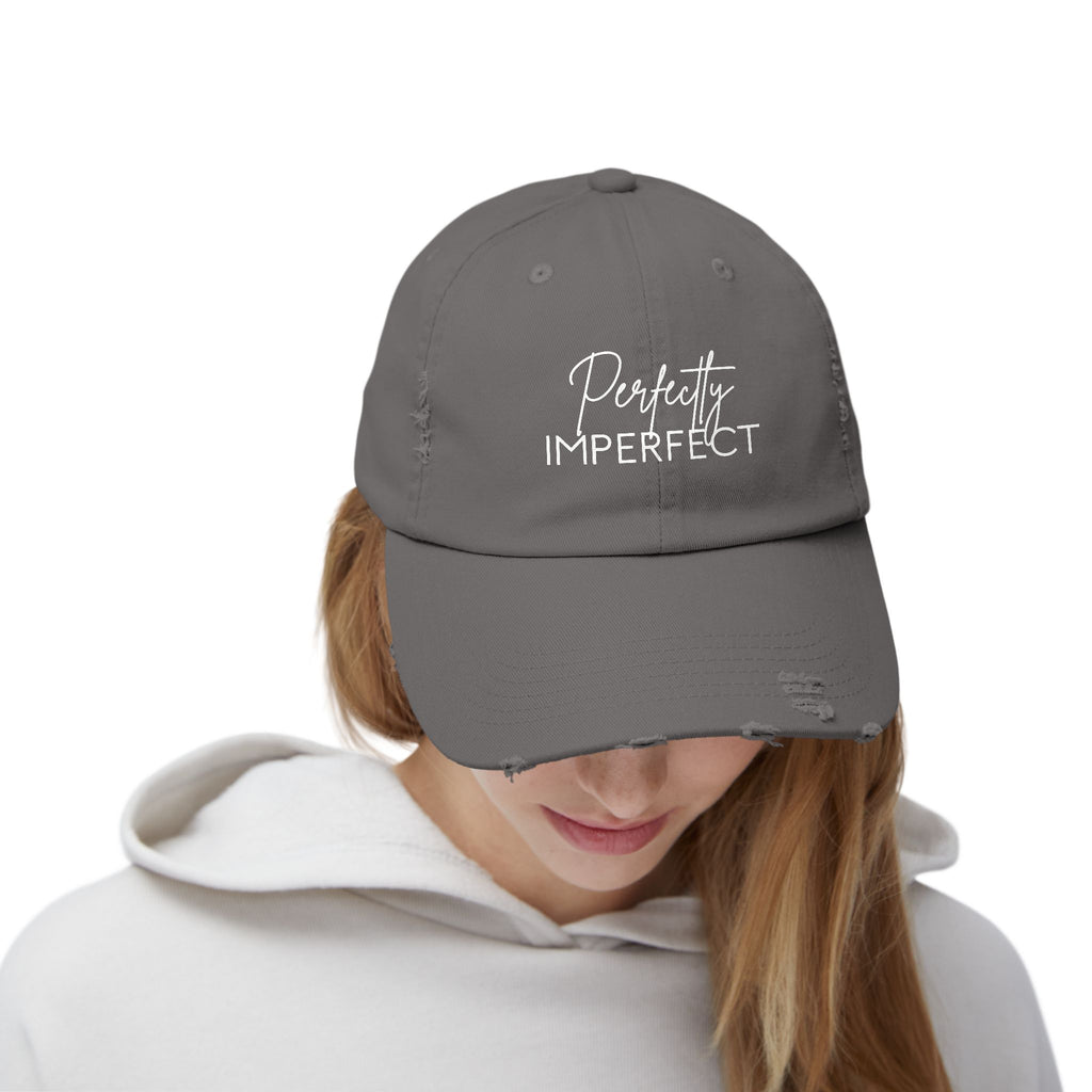 Perfectly Imperfect Distressed Cap - Trendy Unisex Hat for Casual Wear
