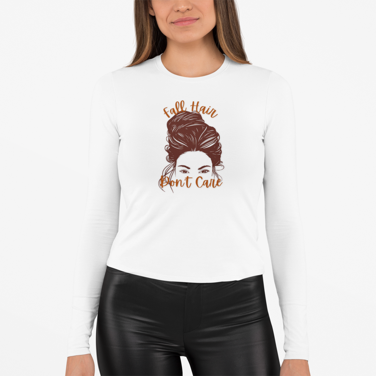 Fall Hair Don't Care Long Sleeve Tee, Unisex Tee, Casual Wear, Gift for Her, Everyday Comfort, Fashion Statement
