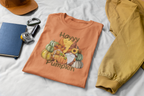 Fall Vibes Pumpkin Tee, Gnome Shirt, Halloween Apparel, Autumn Fashion, Gift for Gnome Lovers, Cozy Fall Outfit