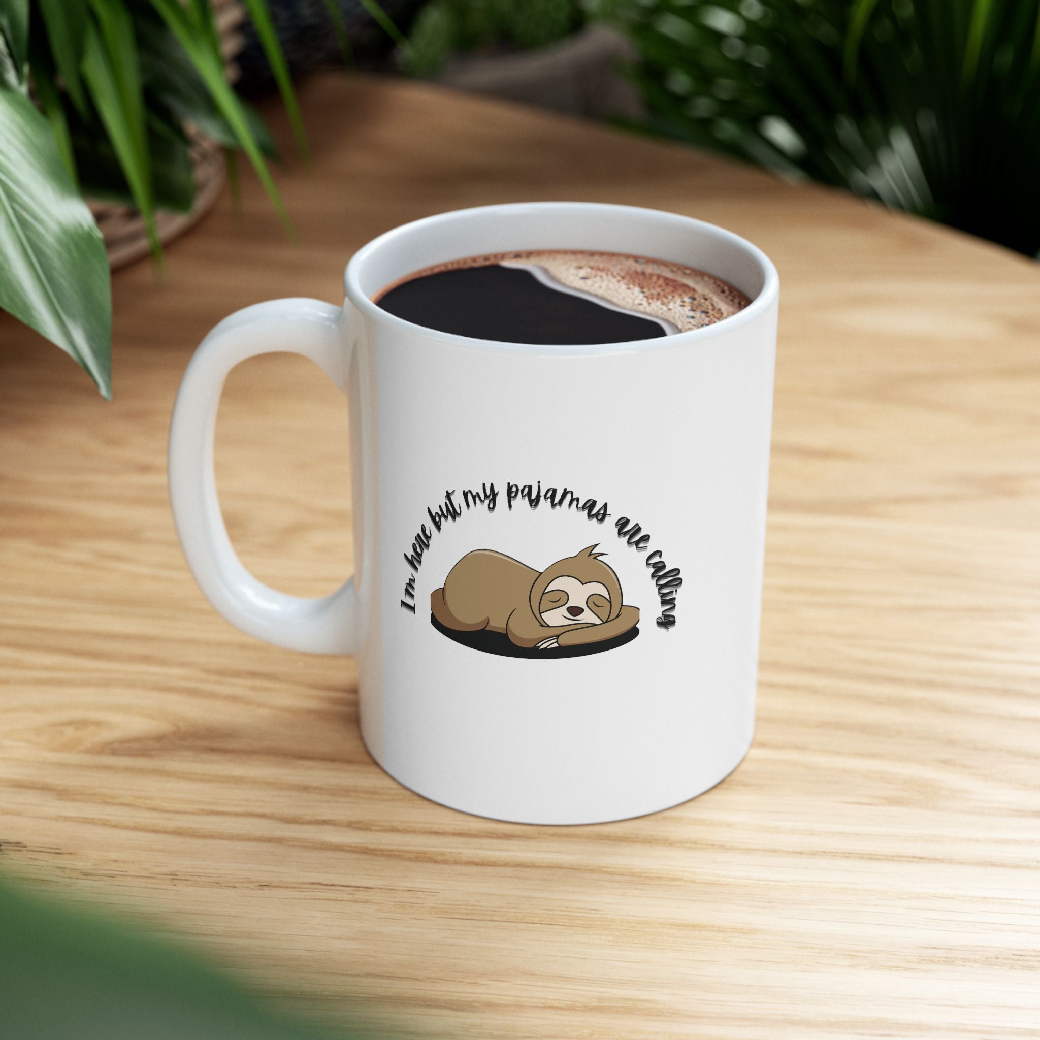 Sleepy Sloth Ceramic Mug