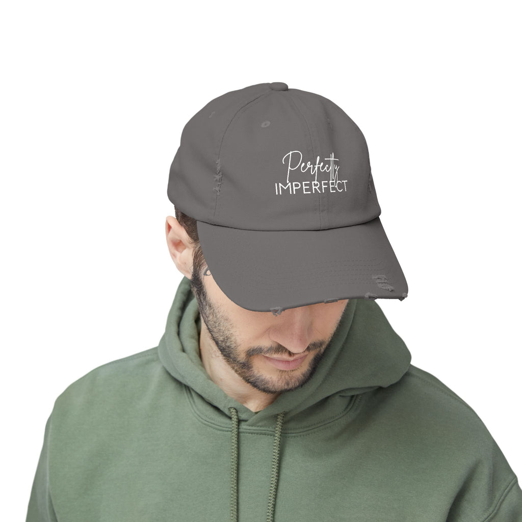 Perfectly Imperfect Distressed Cap - Trendy Unisex Hat for Casual Wear