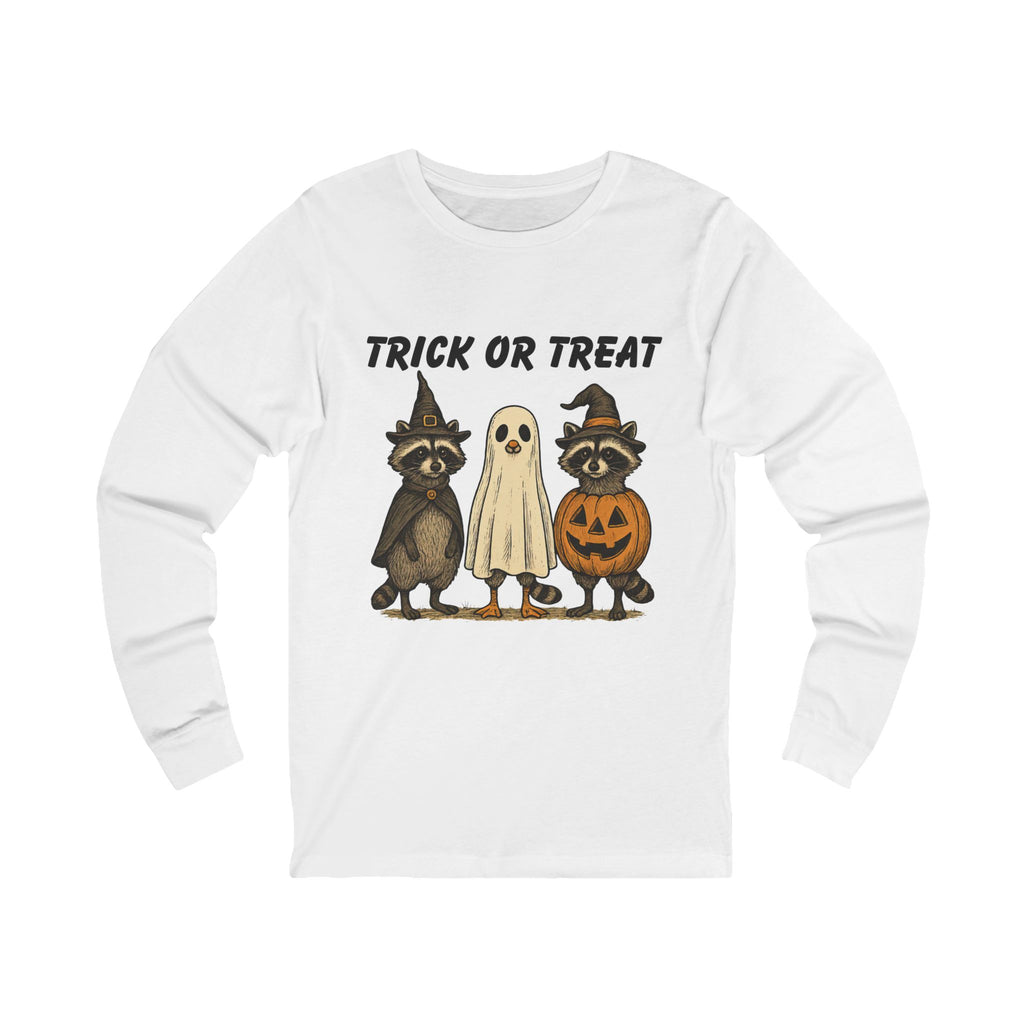 Halloween Unisex Long Sleeve Tee | Cute Trick or Treat Graphic Shirt