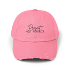 Present Not Perfect Distressed Cap - Trendy Unisex Hat for Casual Wear