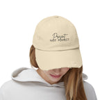 Present Not Perfect Distressed Cap - Trendy Unisex Hat for Casual Wear