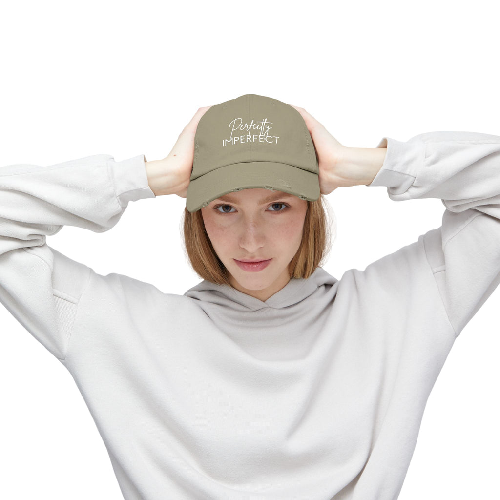 Perfectly Imperfect Distressed Cap - Trendy Unisex Hat for Casual Wear