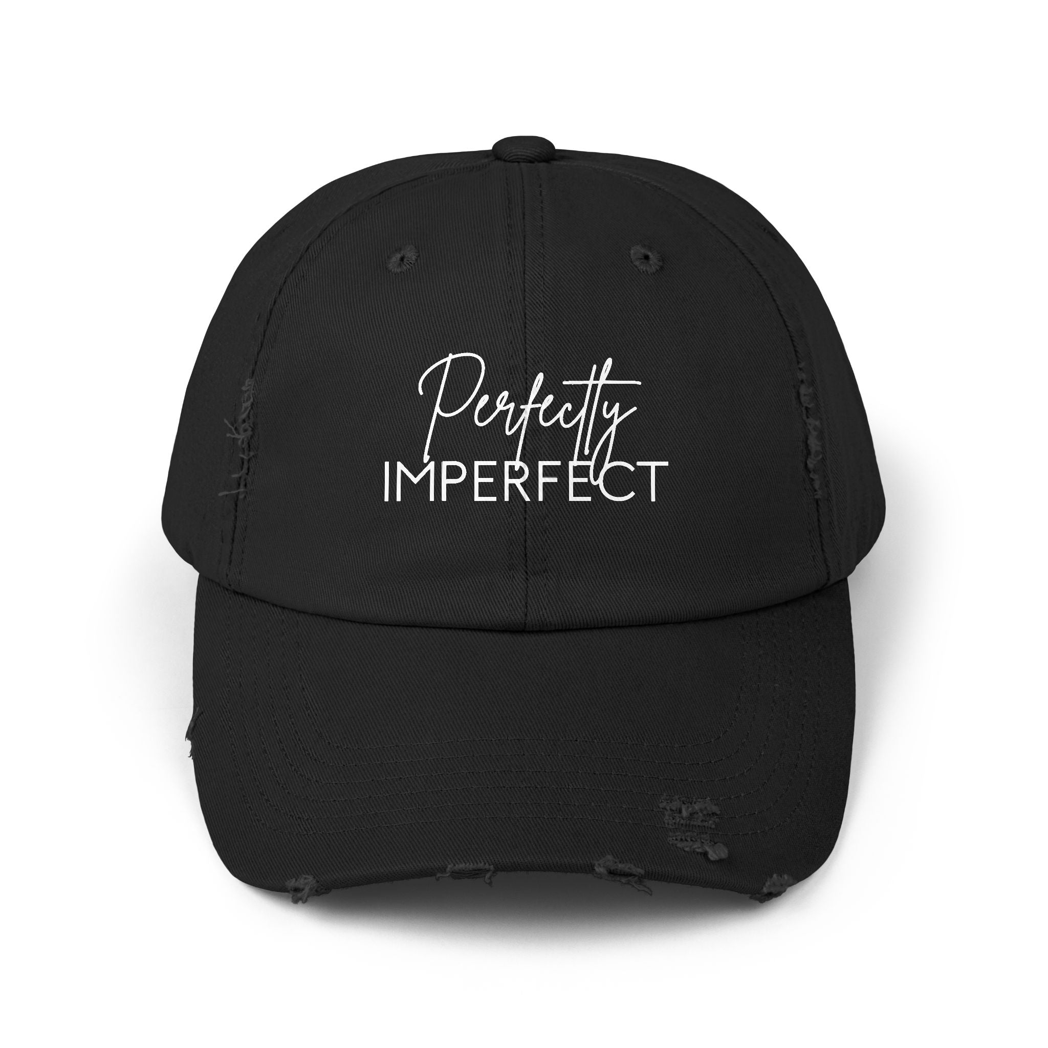 Perfectly Imperfect Distressed Cap - Trendy Unisex Hat for Casual Wear