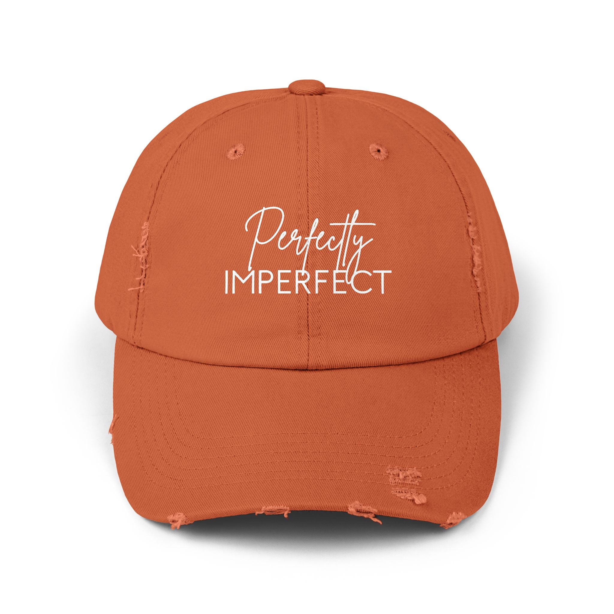 Perfectly Imperfect Distressed Cap - Trendy Unisex Hat for Casual Wear