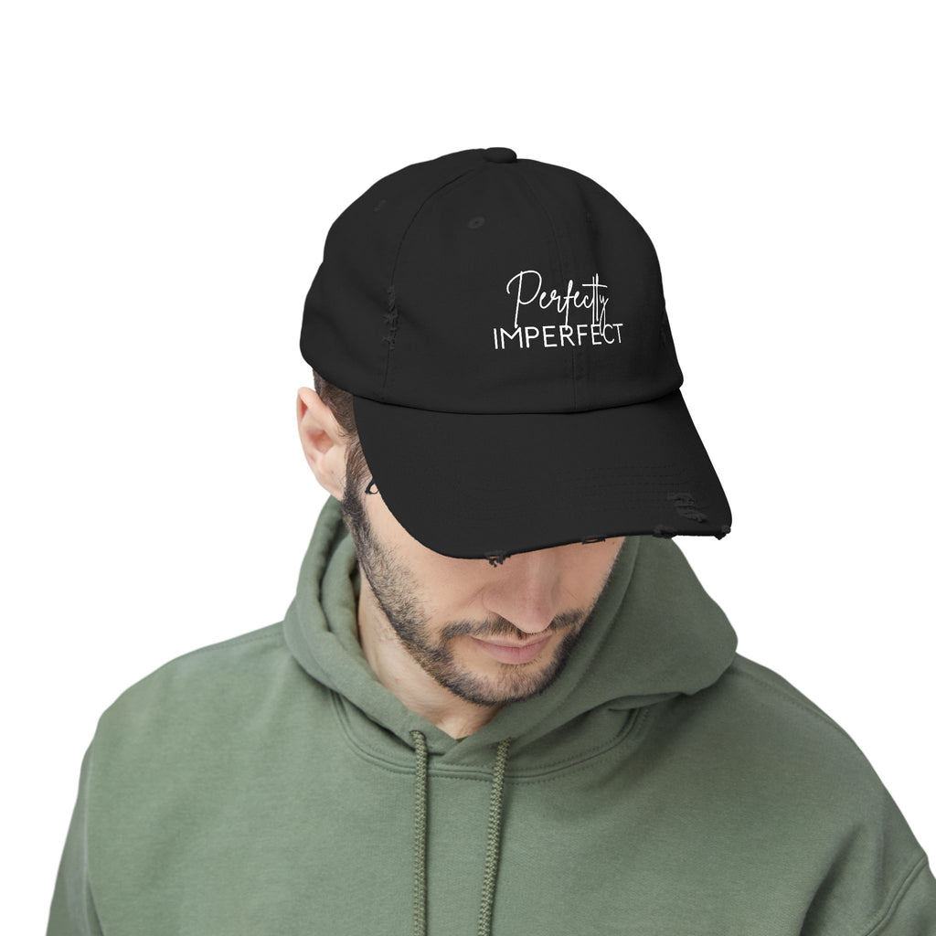 Perfectly Imperfect Distressed Cap - Trendy Unisex Hat for Casual Wear