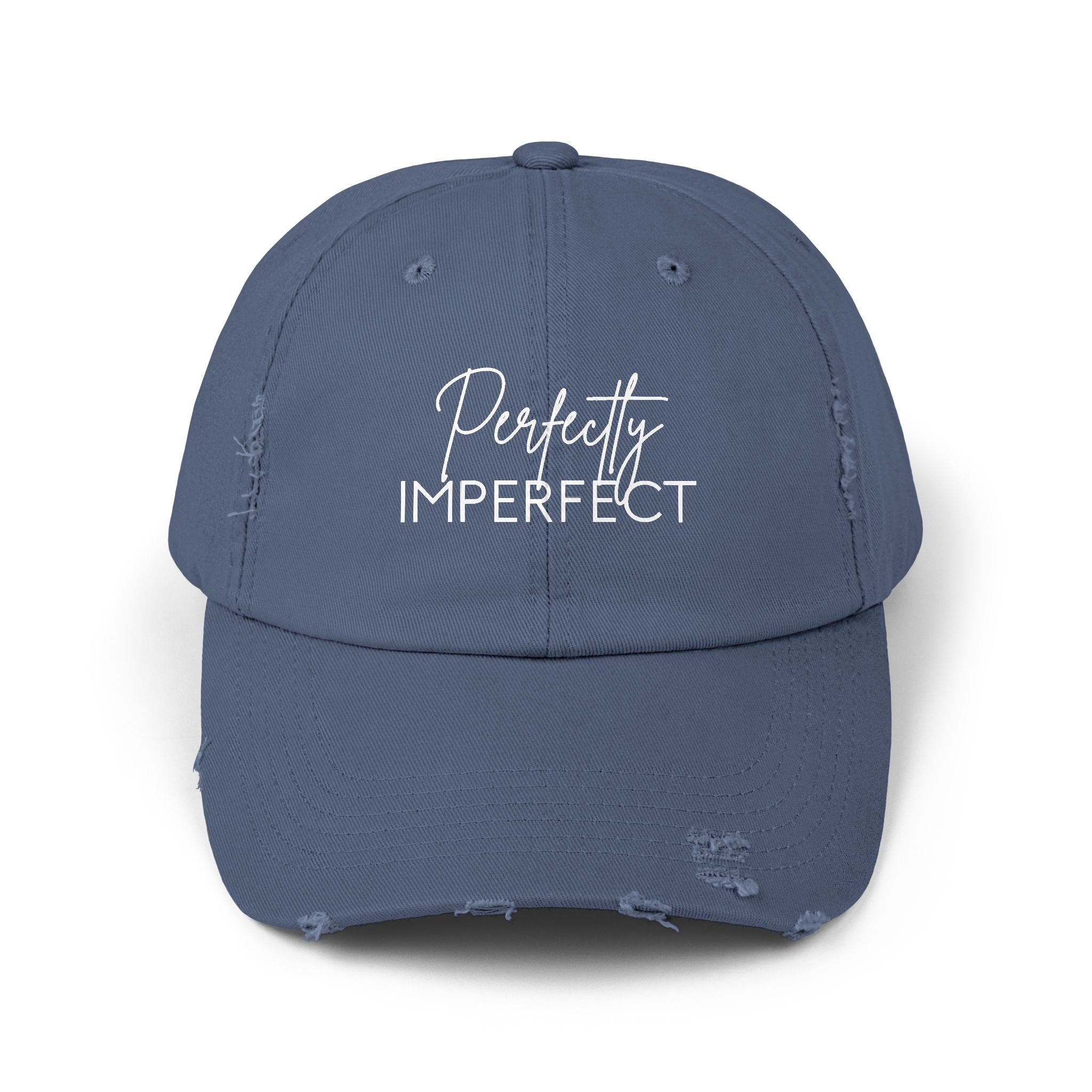 Perfectly Imperfect Distressed Cap - Trendy Unisex Hat for Casual Wear