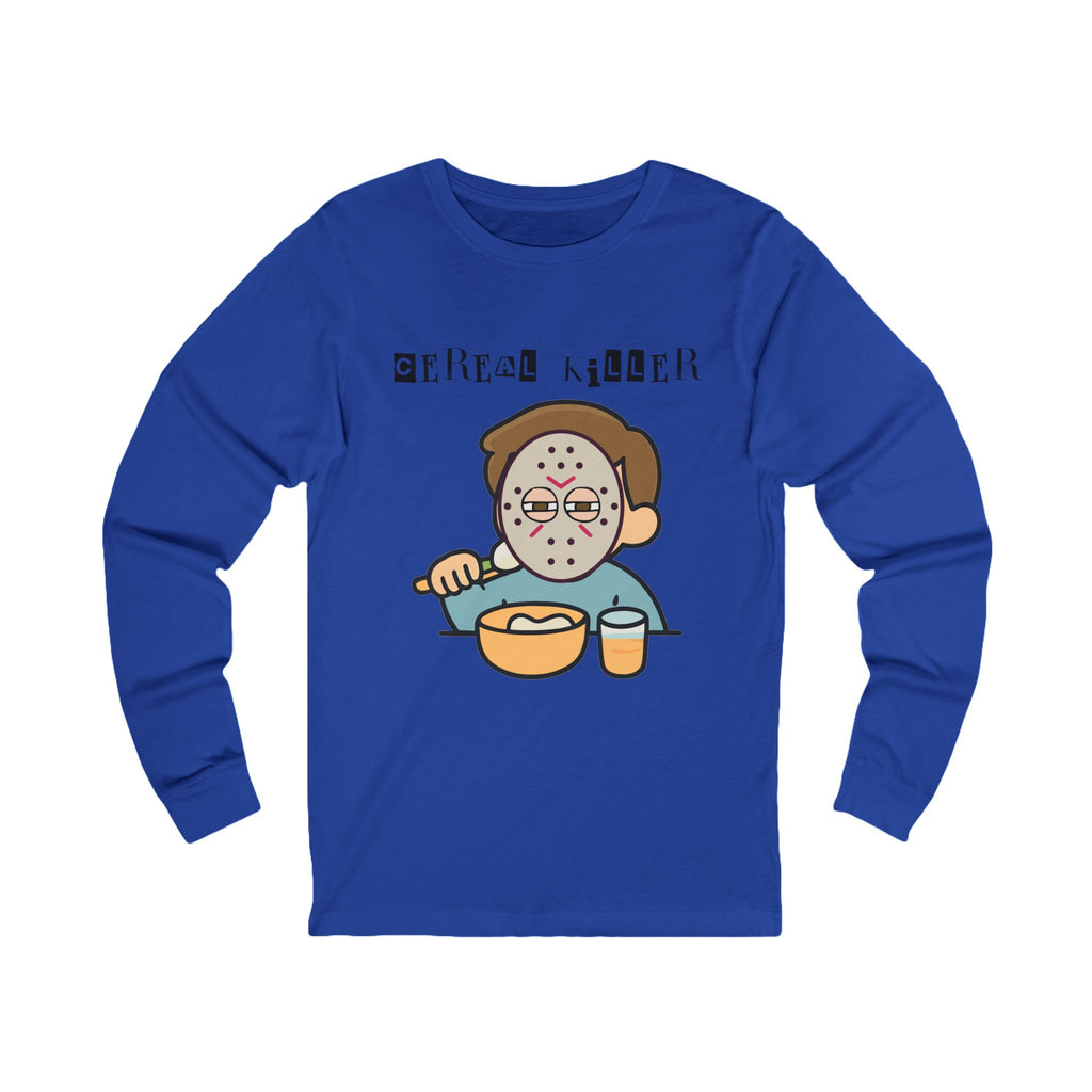 Cereal Killer Long Sleeve Tee, Funny Graphic Tee, Unisex Comfort Tee, Halloween Apparel, Quirky Gift Idea