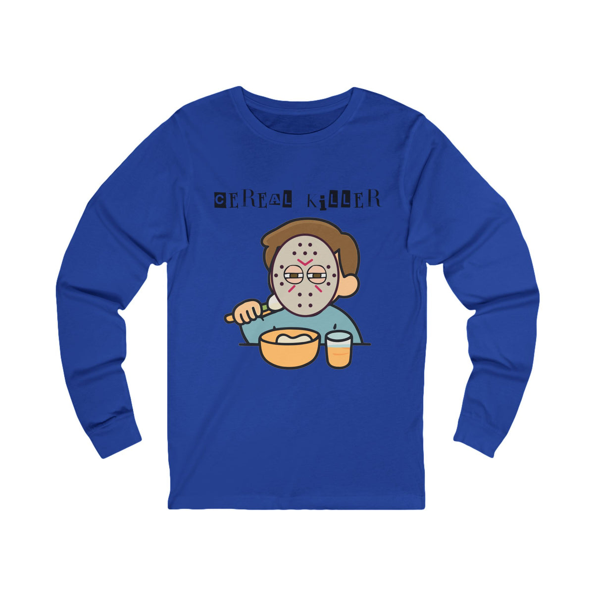 Cereal Killer Long Sleeve Tee, Funny Graphic Tee, Unisex Comfort Tee, Halloween Apparel, Quirky Gift Idea