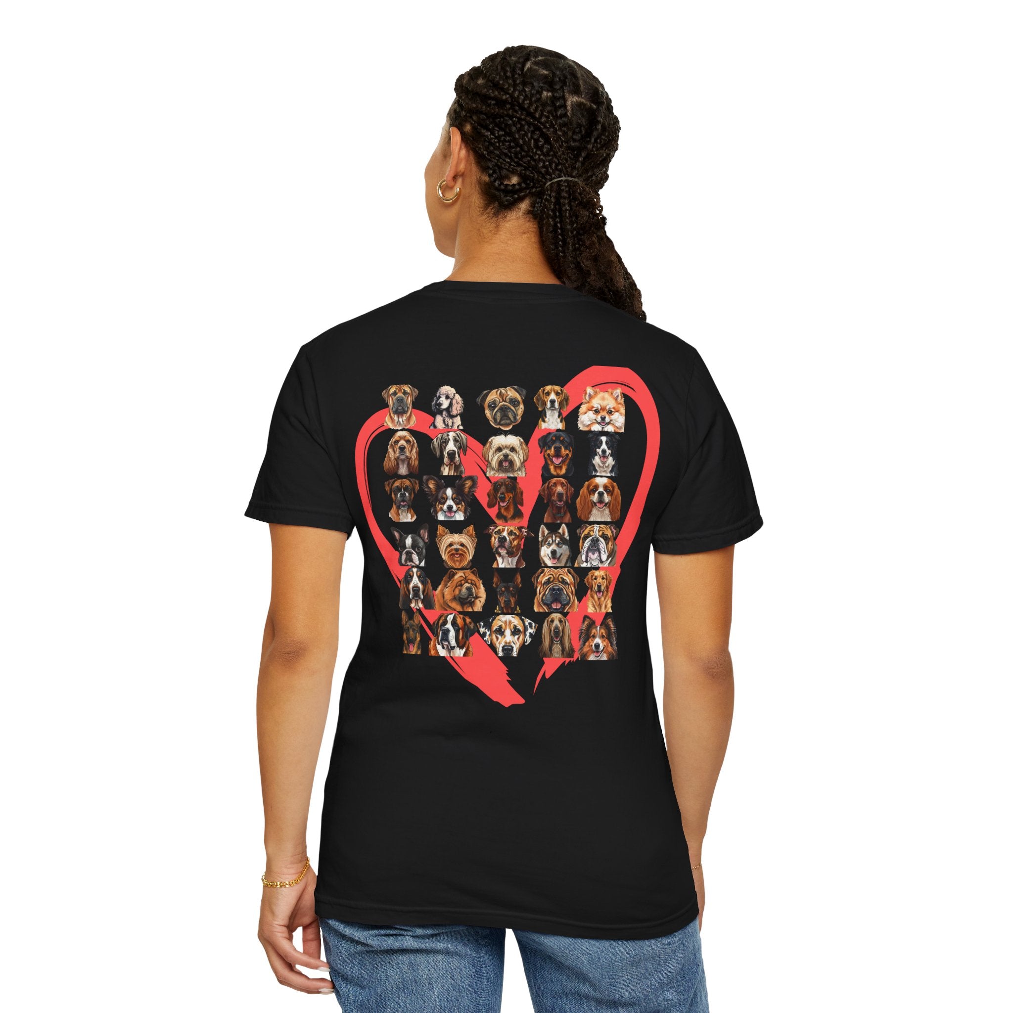 Love Dog Heart Collage T-Shirt — Cute Dog Lover Tee