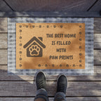 Doormat — "The Best Home Is Filled with Paw Prints" Welcome Mat
